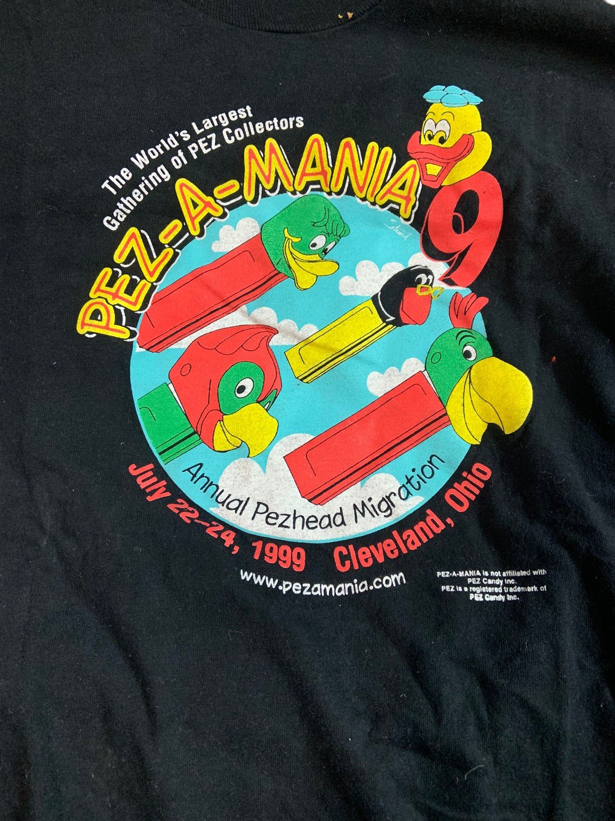 Pez-A-Mania Shirt 1989 Cleveland Ohio Pez Convention Size Small Graphic Tee