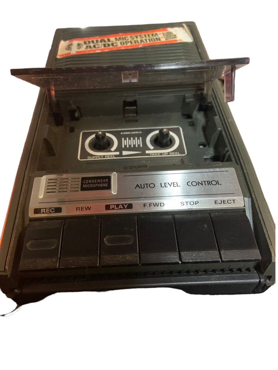Cassette Tape Player General Electric Portable Recorder Dual Mic System 3-5090B