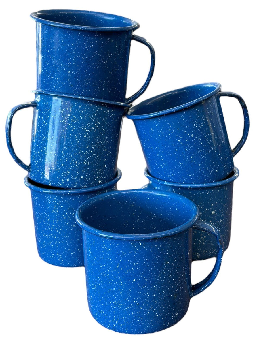 Cinso Baltillo-Mexico Blue with White Speckles Enamel Camping Set Vintage