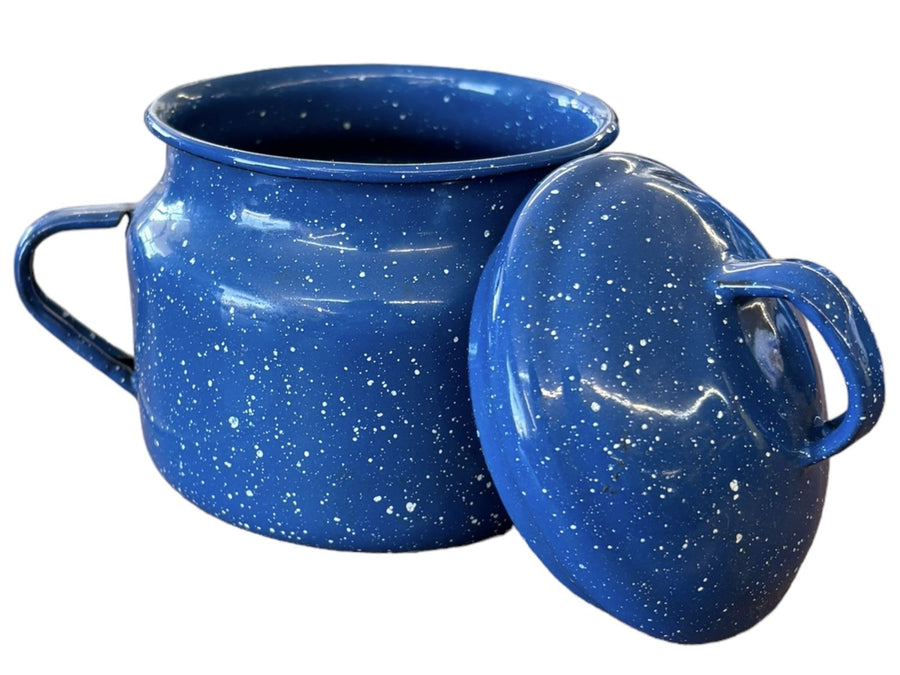Cinso Baltillo-Mexico Blue with White Speckles Enamel Camping Set Vintage