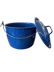 Cinso Baltillo-Mexico Blue with White Speckles Enamel Camping Set Vintage