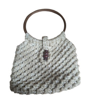 Macrame Boho Shoulder Bag Vintage Collectible Fashionable Accessory Tan