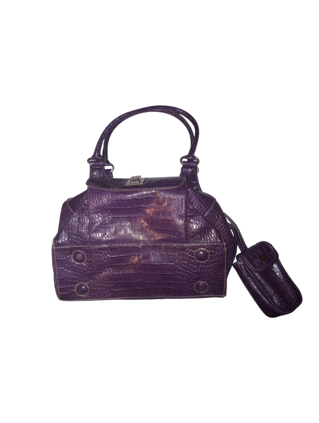 Nine West Handbag Purple Snake Skin Vintage Collectible Fashionable Accessory