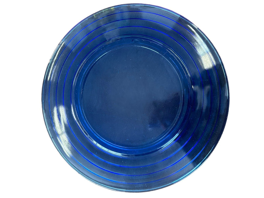 Hazel Atlas Moderntone Cobalt Blue 8'' Plates Vintage Set of 4