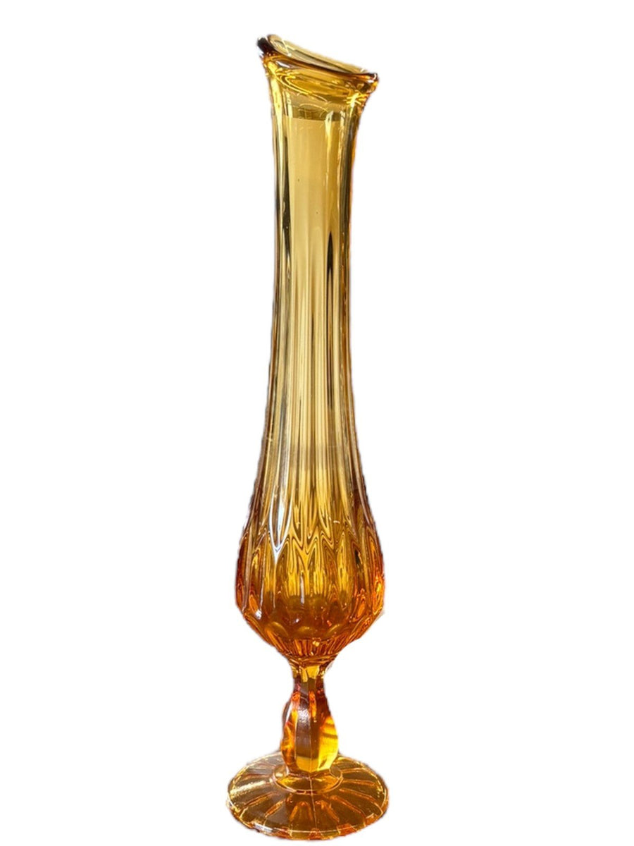 Amber Petal Swung Vase 10 1/2'' Vintage