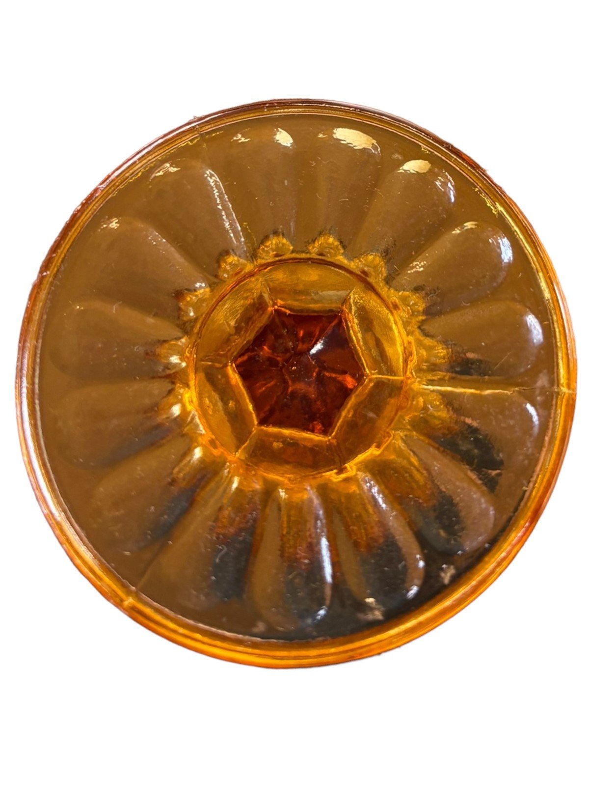 Amber Petal Swung Vase 10 1/2'' Vintage