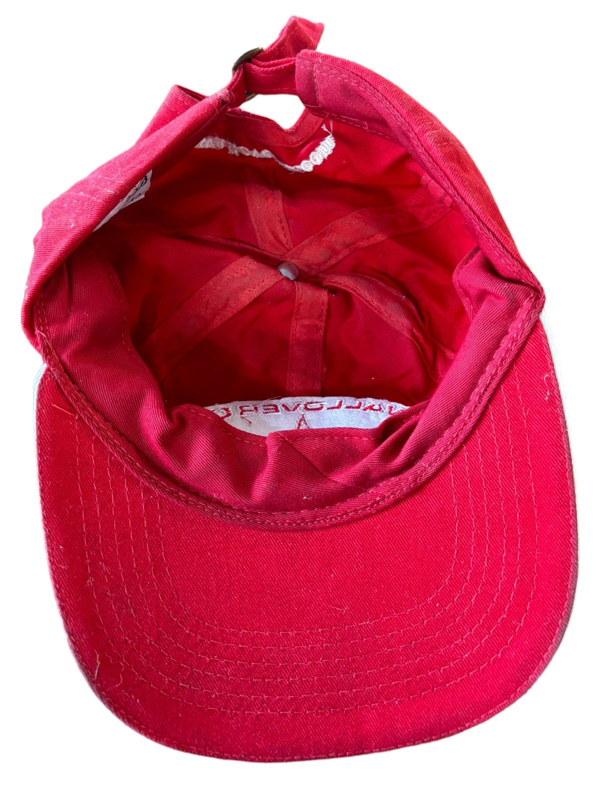Wallover Oil Red Flat Bill Adjustable Baseball Cap by Graffiti Vintage