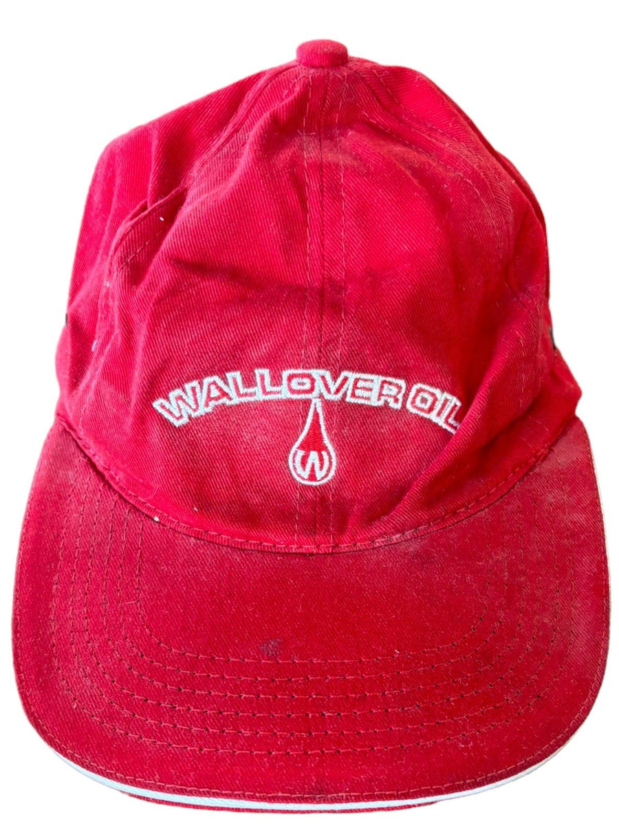 Wallover Oil Red Flat Bill Adjustable Baseball Cap by Graffiti Vintage