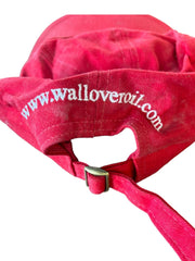 Wallover Oil Red Flat Bill Adjustable Baseball Cap by Graffiti Vintage