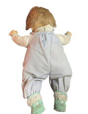 Berjusa Baby Doll Cloth Body Vinyl Limbs Rooted Blonde Hair Brown Eyes 19"