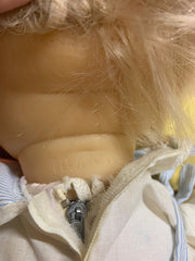 Berjusa Baby Doll Cloth Body Vinyl Limbs Rooted Blonde Hair Brown Eyes 19"