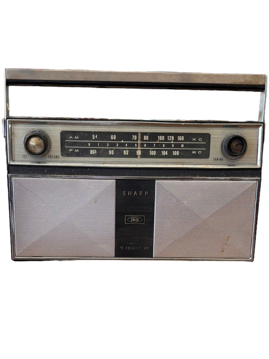 Sharp AM/FM 2 Band Transistor 10 Japan Radio Model FX-506 With Case Works