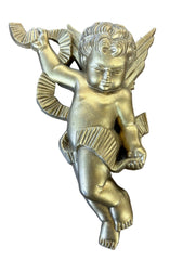 Cherub Gold Winged Angels and Mirrors Set of 4 Burwood Product MCM