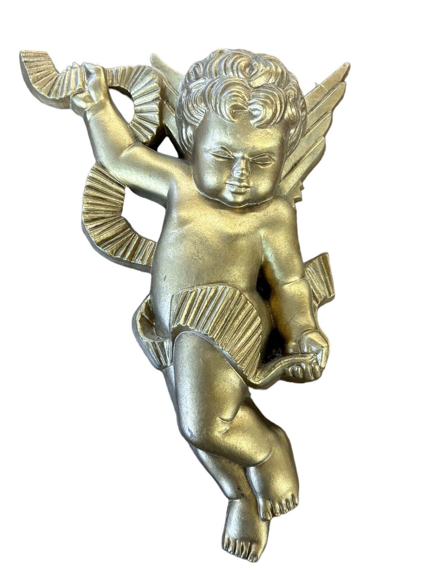 Cherub Gold Winged Angels and Mirrors Set of 4 Burwood Product MCM