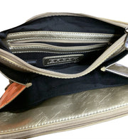 Baggs Purse Genuine Leather Pearl Taupe Multi Compartment Bag Vintage