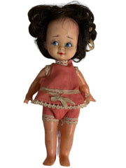 Effandee Fluffy Doll With Three Made in Hong Kong Dolls Lot of 4