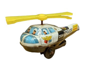 Japanese Police Helicopter Tin Friction Toy Vintage Collectible Nostalgic