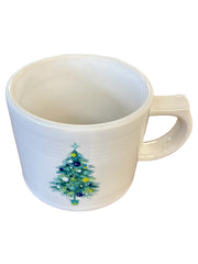 Fiesta - White Christmas Tree Stacking Mug Homer Laughlin Ceramic Coffee Cup Tea