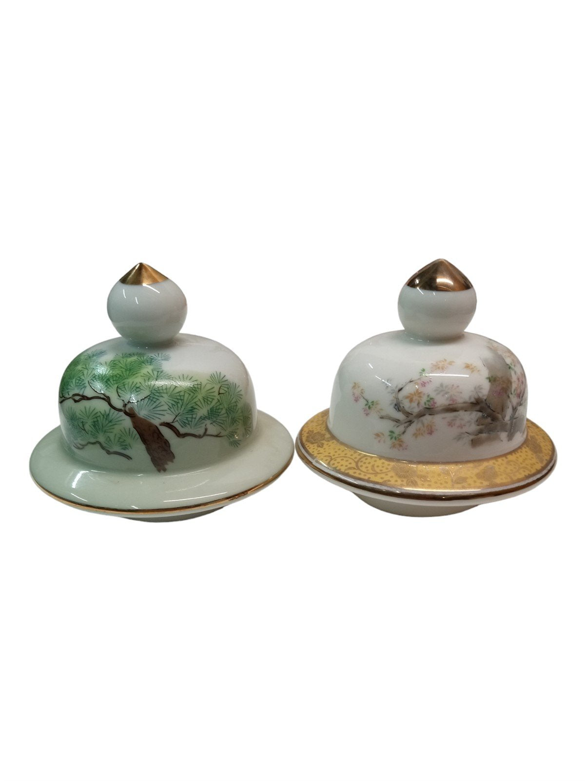 Japanese Urns Set Of 2 Vintage Antique Collectible Handpainted Decorative