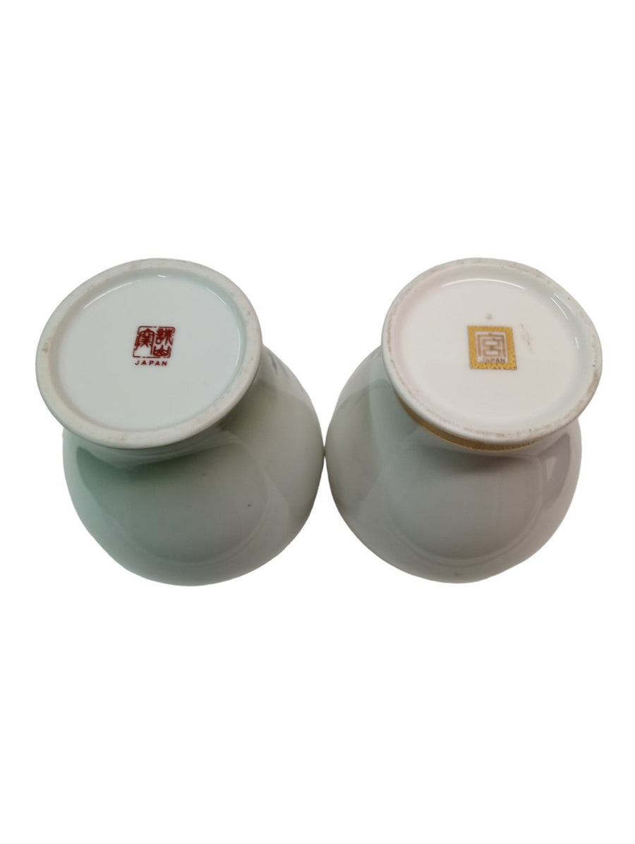 Japanese Urns Set Of 2 Vintage Antique Collectible Handpainted Decorative