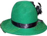 Emerald Green Woman's Hat Antique Ernie Tally-Ho Vintage Wool with Feathers
