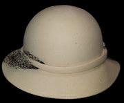 Cream Woman's Hat Antique Mr. K Originals Vintage Wool with Mesh Veil