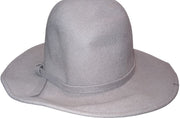 Gray Wool Woman's Hat Antique Splendide Vintage Wool with Cloth Ties