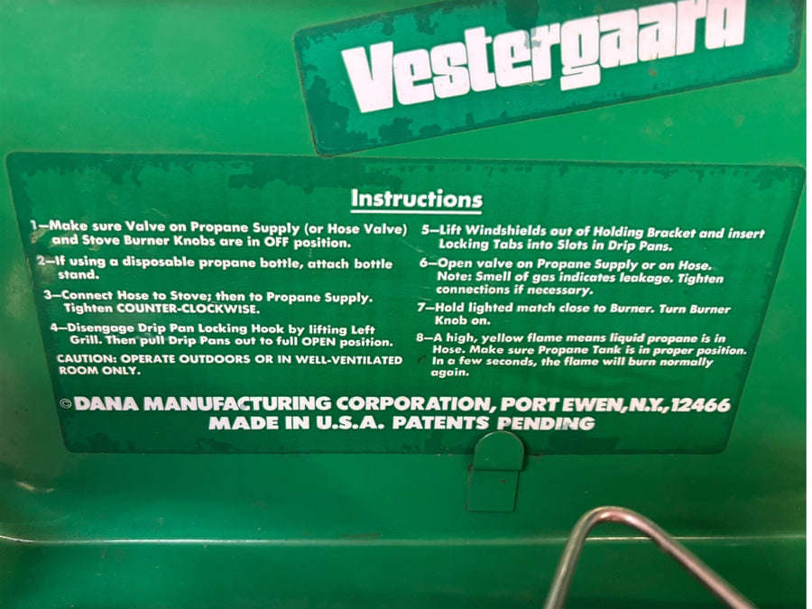 Vestergaard Propane Stove Two 10,000 BTU Burners Vintage Has Instructions