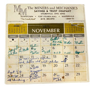 Miners and Mechanics Bank and Steubenville Calendar Envelope Check Deposit Book