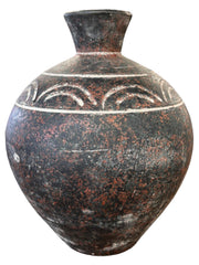 Mexican Pottery Carved Clay Pot Vase