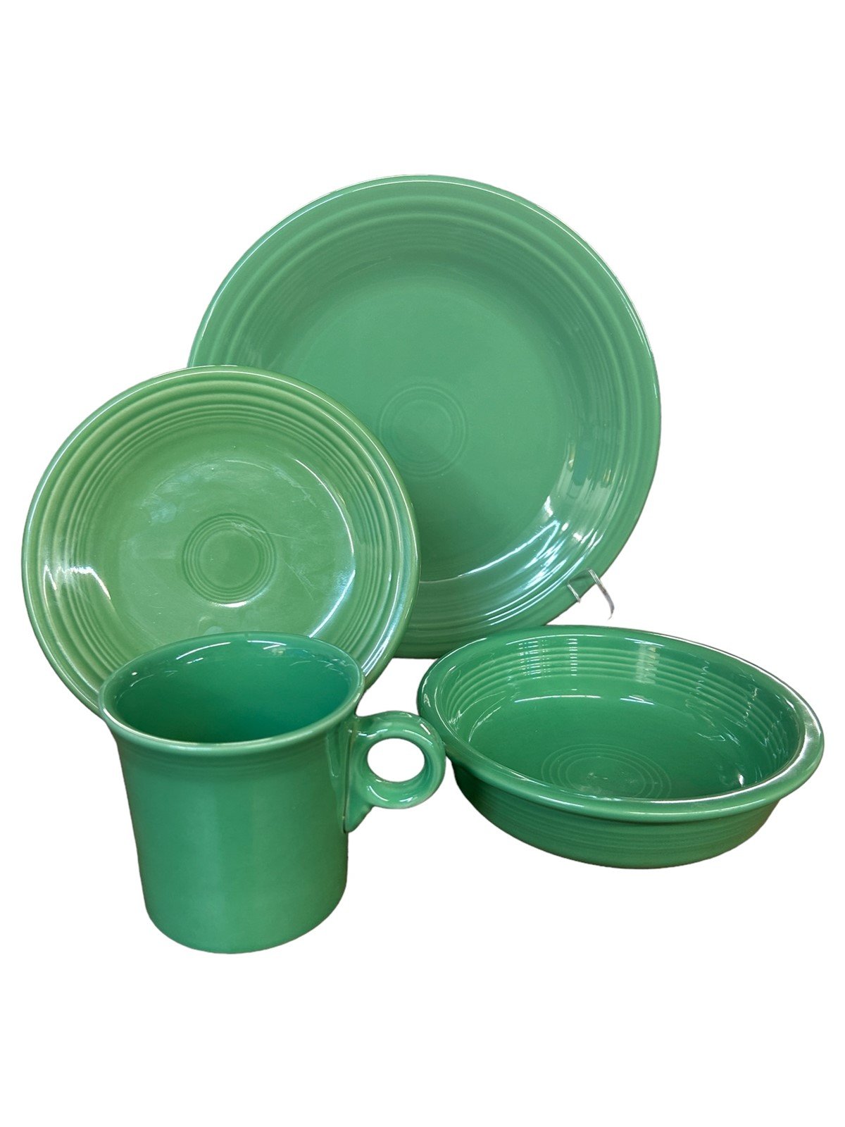 Fiesta - Meadow Green 4pc Place Setting Homer Laughlin Ceramic Plate Bowl Mug