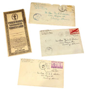 United States World War I Gov. Thrift Card 3 World War II Navy Soldier Letters