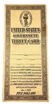 United States World War I Gov. Thrift Card 3 World War II Navy Soldier Letters