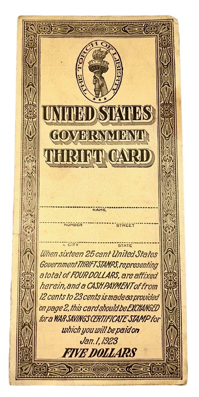 United States World War I Gov. Thrift Card 3 World War II Navy Soldier Letters