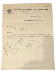 New York Central Lines Lot of Six Papers Railroad Documents Antique