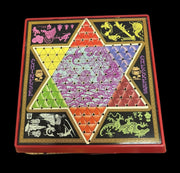 Chinese Checkers 1971 Vintage Board Game Steven MFG Co. Wedgie Markers Toy