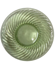 Depression Green Vaseline Federal Uranium 6'' Bread Plate Swirl Lot of 7