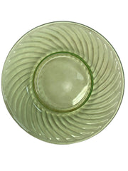 Depression Green Vaseline Federal Uranium 6'' Bread Plate Swirl Lot of 7