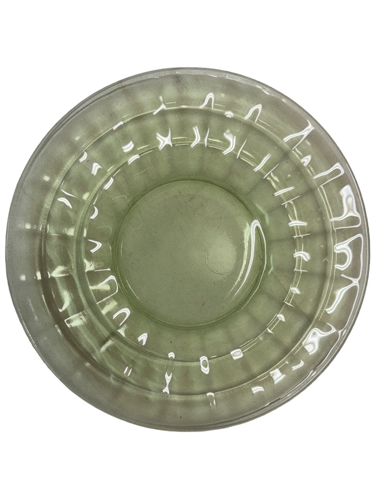 Anchor Hocking Depression Green Vaseline Uranium 6'' Bread Plate Optic Lot of 10