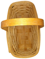 Longaberger Baskets Vintage Handwoven Rectangular with Stationary Handle 1986