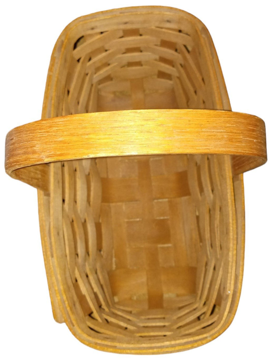 Longaberger Baskets Vintage Handwoven Rectangular with Stationary Handle 1986