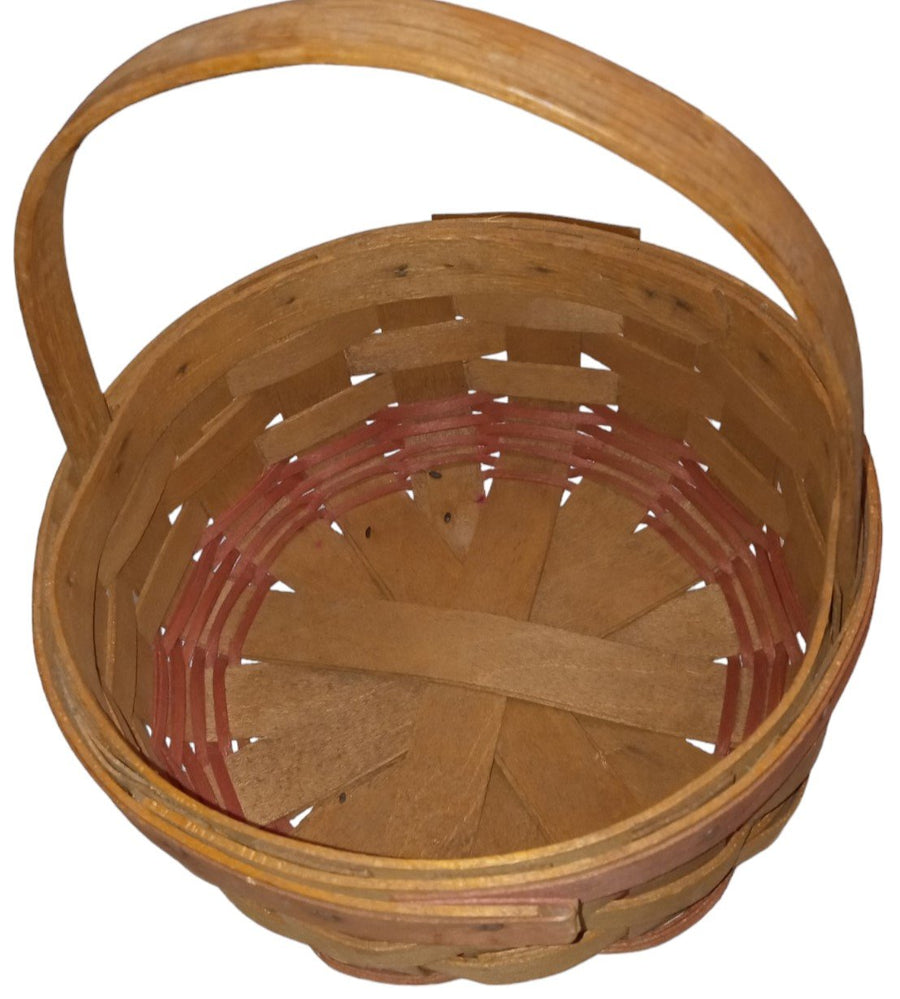 Longaberger Baskets Vintage Handwoven Cookie Round 1985 Christmas Collection