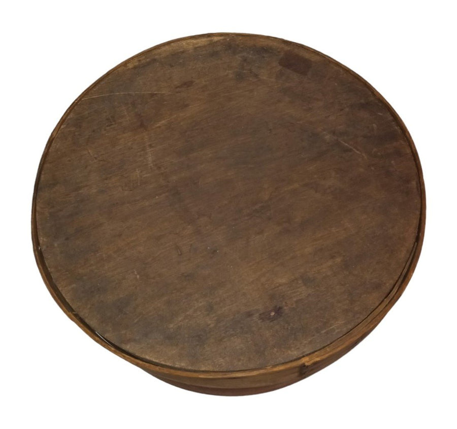 Wooden Cheese Wheel Box Vintage Collectible Decorative Rustic Storage Dark