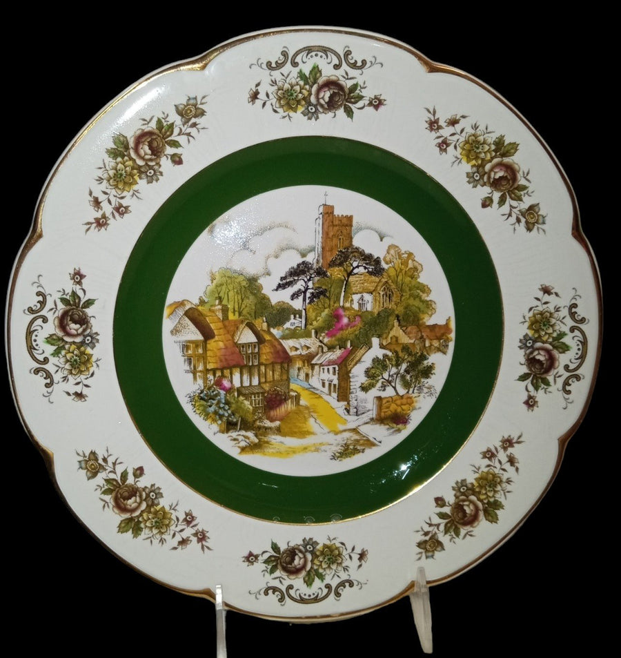 Ascot Service Plate Antique Wood and Sons England Vintage Alpine White Ironstone