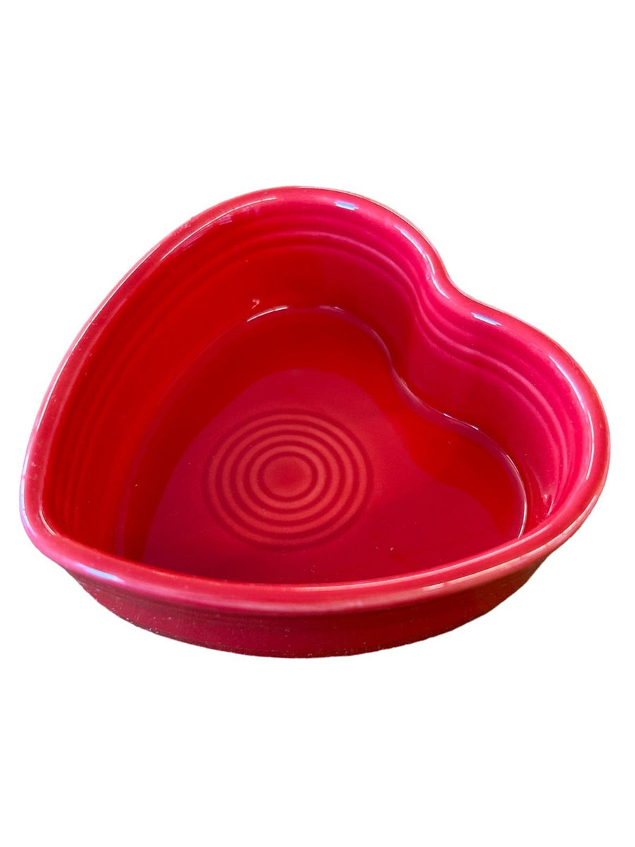 Fiesta - Scarlet Red Heart Ramekin Homer Laughlin Ceramic Dish Bowl Valentine's