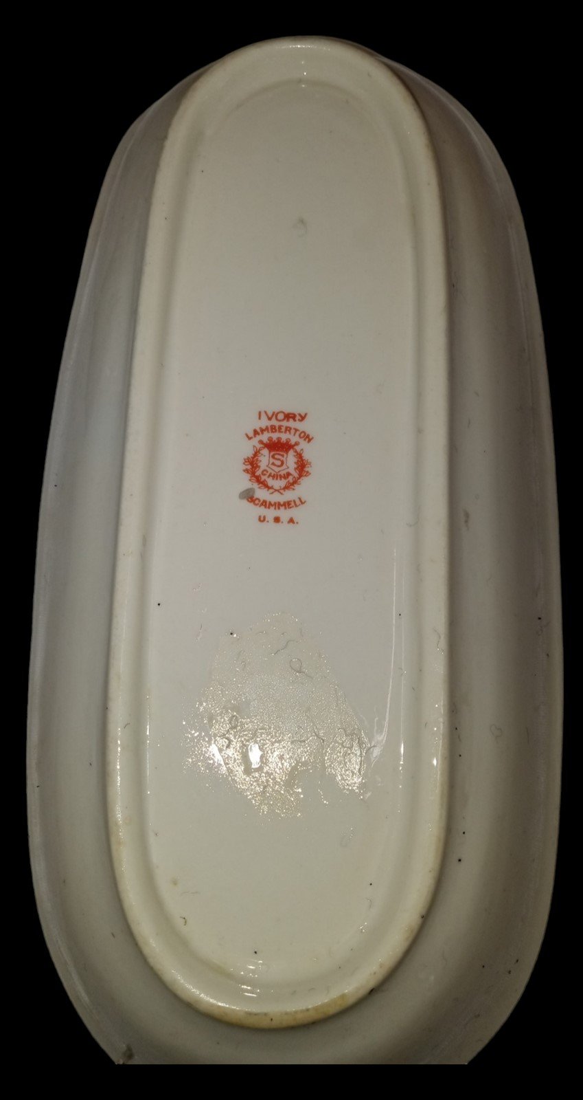 Celery Dish Antique Scammell Ivory Lamberton Vintage Made in USA