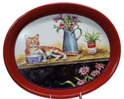 Cat on the Porch Vintage Campbell's Soup Metal Tray Jeanne Mack