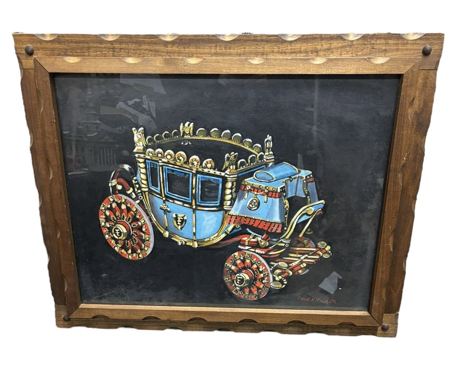 Painting Framed Canvas Carriage Home Decor John R Cook Jr. Wall Hanging Wood Art