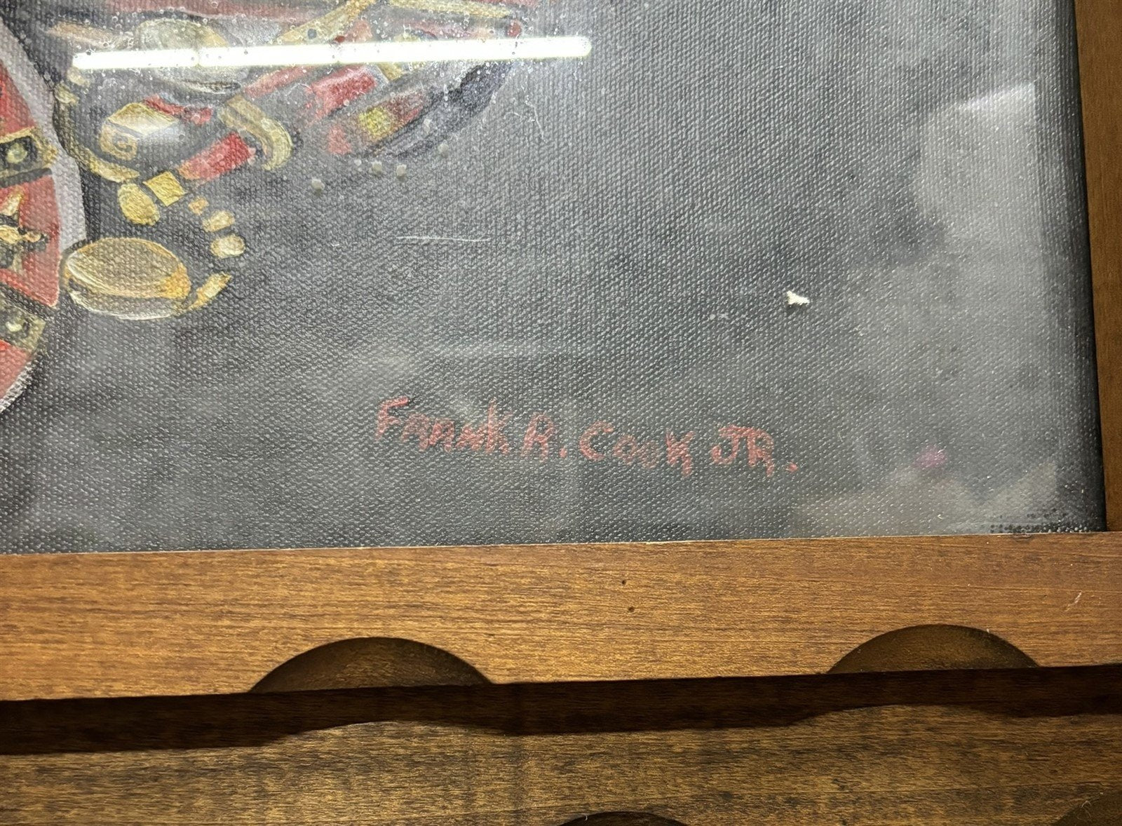 Painting Framed Canvas Carriage Home Decor John R Cook Jr. Wall Hanging Wood Art