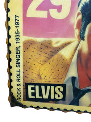 Elvis Clock Wall Hanging Home Decor Rock & Roll Stamp Portrait